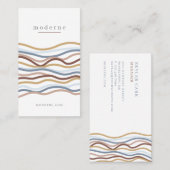 Carte De Visite Moderne Abstraite ligne Wave Motif Design blanc (Devant / Derrière)