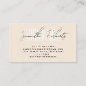 Carte De Visite Moderne ajouter marque élégant beige (Dos)