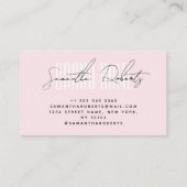 Carte De Visite Moderne ajouter marque élégant rose clair (Dos)