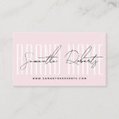 Carte De Visite Moderne ajouter marque élégant rose clair (Devant)