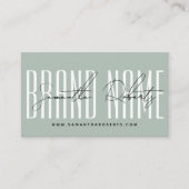 Carte De Visite Moderne ajouter marque élégante menthe (Devant)