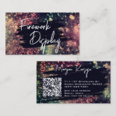 Carte De Visite Moderne Ajouter votre QR Code Firework Display Com (Devant / Derrière)