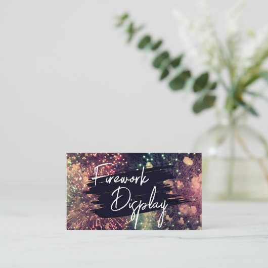 Carte De Visite Moderne Ajouter votre QR Code Firework Display Com (Debout devant)