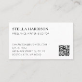 Carte De Visite Moderne Ajoutez Votre Logo Code QR Professionnel (Dos)