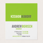 Carte De Visite Moderne amusant blanc citron vert plié (Extérieur déplié)