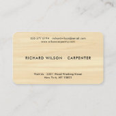 Carte De Visite Moderne apparence de grain de bois logo de charpen (Dos)