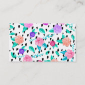 Carte De Visite Moderne aquarelle florale brosse à pinceau Artiste (Dos)