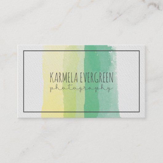 Carte De Visite Moderne aquarelle Modèle photo (Devant)