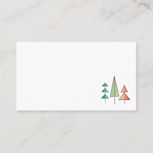 Carte De Visite moderne arc-en-ciel arbres roses sarcelle simple m