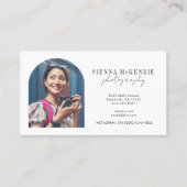 Carte De Visite Moderne Arch Script Photographie Professionnel (Devant)