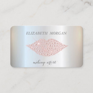Carte De Visite Moderne, Argent, Maquilleuse, Diamants Lèvres