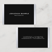 Carte De Visite Moderne Argent Professionnel Simple Plat Élégant (Devant / Derrière)