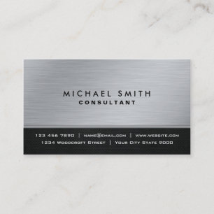 Carte De Visite Moderne argenté noir simple élégant professionnel
