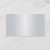 Carte De Visite Moderne argenté noir simple élégant professionnel (Dos)