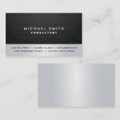 Carte De Visite Moderne argenté noir simple professionnel élégant (Devant / Derrière)