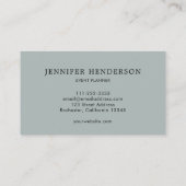 Carte De Visite Moderne argenté rayé bleu poussiéreux professionne (Dos)