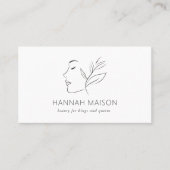 Carte De Visite Moderne, Art Line, Femme, Feuilleté, Salon, Blanc (Devant)