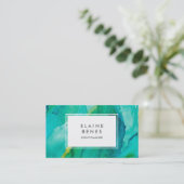 Carte de visite moderne Art Turquoise (Debout devant)