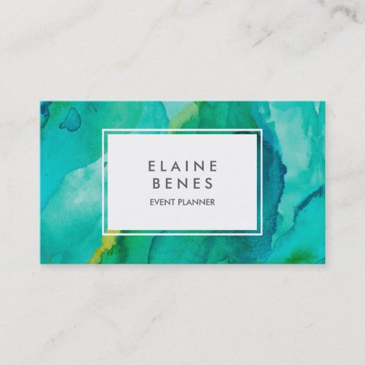Carte de visite moderne Art Turquoise (Devant)