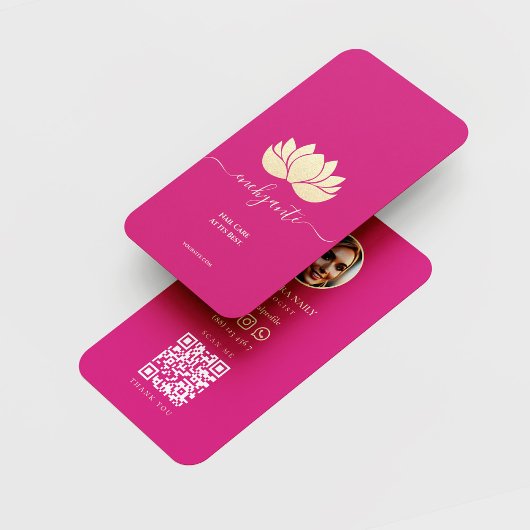 CARTE DE VISITE MODERNE ARTISTE NAIL TECH BEAUTY SALON ROSE