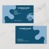 Carte De Visite Moderne Artistic Blue Mobile Car Laver et détails (Devant / Derrière)