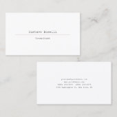 Carte De Visite Moderne Attractif Professionnel Simple Blanc clair (Devant / Derrière)