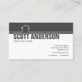 Carte de visite moderne au charbon et blanc (Devant)
