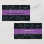 CARTE DE VISITE moderne audacieux fleuri violet no (Devant / Derrière)