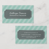 CARTE DE VISITE moderne audacieux rayures vert men (Devant / Derrière)