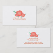 Carte de visite moderne aux fleurs orange peintes (Devant / Derrière)