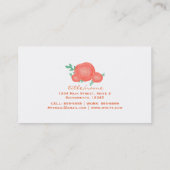 Carte de visite moderne aux fleurs orange peintes (Dos)