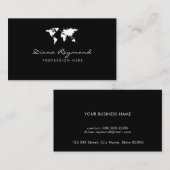 carte de visite moderne avec carte du monde blanc  (Devant / Derrière)