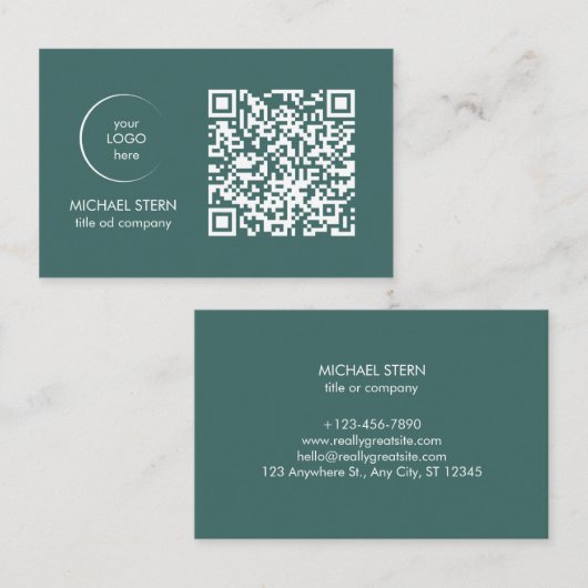 Carte de visite moderne avec code QR (Devant / Derrière)