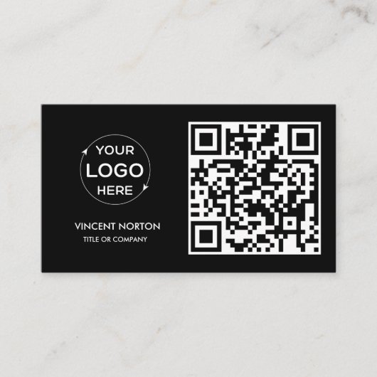 Carte de visite moderne avec code QR et logo perso (Devant)