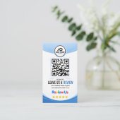 Carte de visite moderne avec code QR et vagues ble (Debout devant)