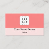 Carte de visite moderne avec code QR rose corail (Devant)