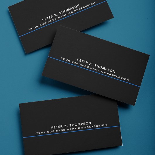 Carte de visite moderne avec fine ligne bleue en n