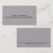 carte de visite moderne avec fine ligne rouge sur  (Devant / Derrière)