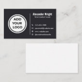 Carte de visite moderne avec logo gris charbon (Devant / Derrière)