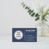 Carte de visite moderne avec logo Royal Indigo (Debout devant)