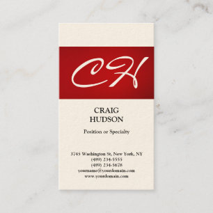 Carte de visite moderne avec monogramme à rayure r