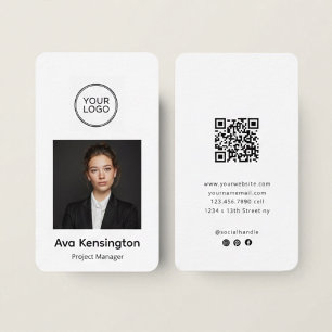 Carte de visite moderne avec photo et logo personn
