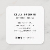 Carte de visite moderne avec photo et médias socia (Dos)