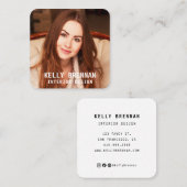 Carte de visite moderne avec photo et médias socia (Devant / Derrière)