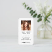 Carte de visite moderne avec photo et médias socia (Debout devant)