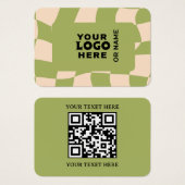 Carte de visite moderne avec QR Code | Vert minima (Devant & derrière)