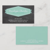 Carte De Visite MODERNE BADGE LOGO pastel bold menthe tableau (Devant / Derrière)