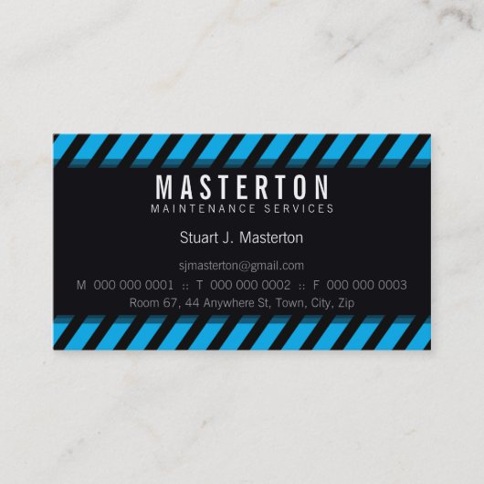 CARTE DE VISITE MODERNE :: bandes d'avertissement  (Devant)