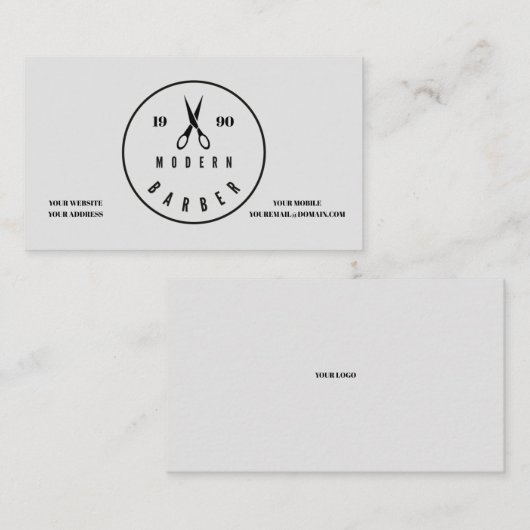 Carte de visite "moderne barbier" (Devant / Derrière)