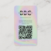 Carte De Visite Moderne Beauté Cosmétique holographique Instagram (Dos)